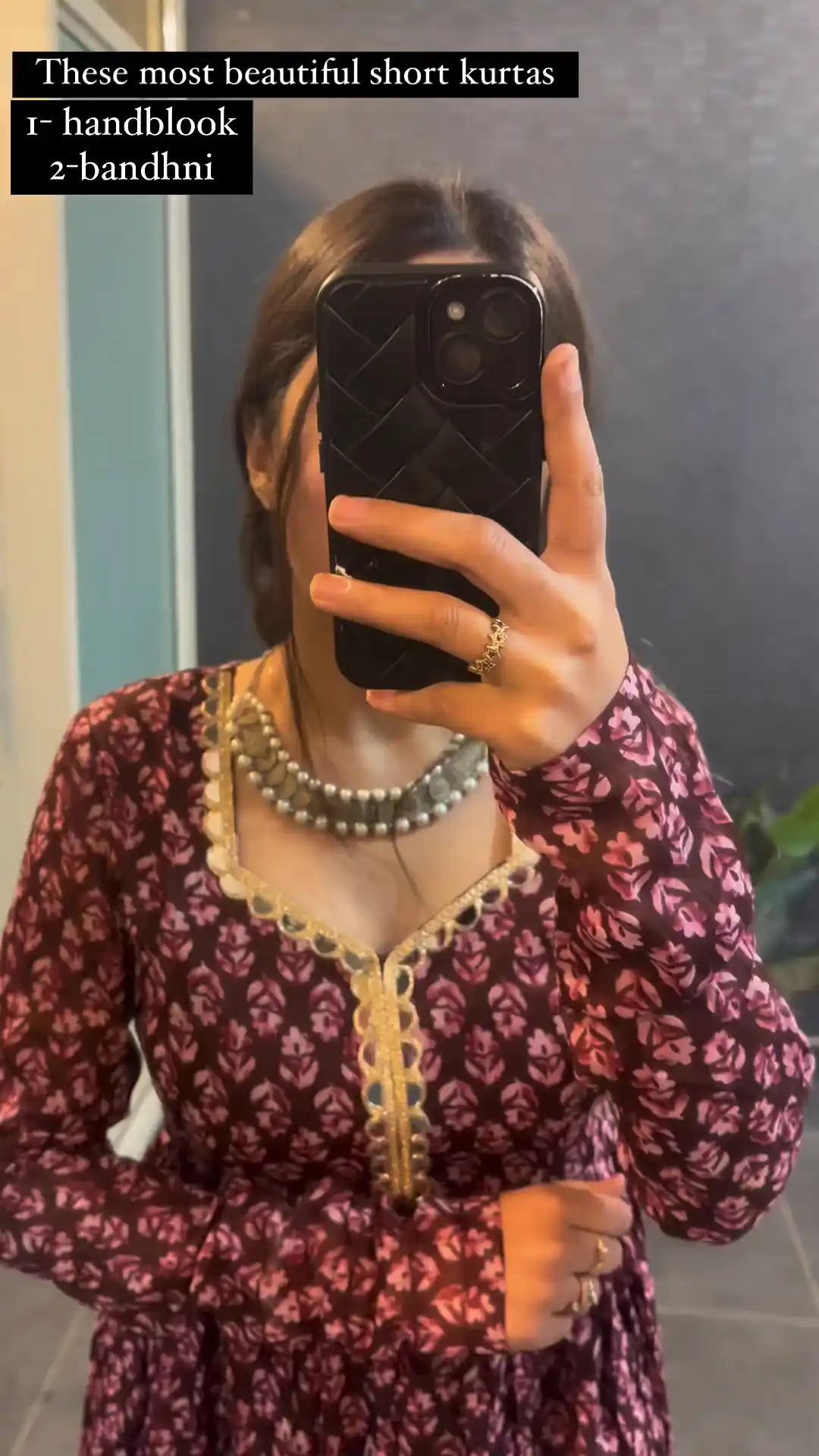 Maroon Cotton Handblock Short Kurtis.png